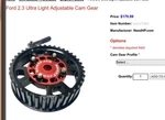 Ford 2.3 Ultra Light Adjustable Cam Gear. Timing.. Fixed Price $130.00.