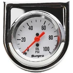 Sunpro Analog Styleline Mechanical Oil Pressure Gauge 2" Dia White Face CP8206. Fixed Price $23.99.