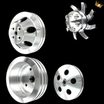 Billet Small Block 4 Pulley Set For Chevy 283 305 350 Short Water Pump Ac And Ps. Fixed Price $130.50.