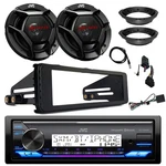 Jvc Marine Radio, 2X 6.5" 300W Speakers, Antenna, Harley Install Kit Accessories. Fixed Price $273.99.