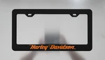 Harley Davidson Orange Black License Plate Frame For Car Smooth Metal. Fixed Price $24.99.
