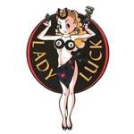 Speedway Motors Retro Man Cave Garage Art Lady Luck Embossed Aluminum Sign. Fixed Price $35.99.