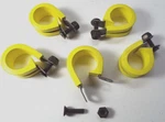 X5 13/16" Umpco Loop Cushioned Cable Clamp Nitrile Yellow M85052/1-13 Screw Nut. Fixed Price $14.99.
