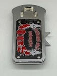 Hellbound Steel Swingarm Mounted Side License Plate For Custom Harley Chopper. Fixed Price $119.96.