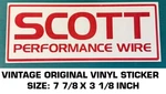 Scott Performance Wire Vintage Original Vinyl Decal Sticker - Racing Engine. Fixed Price $7.31.