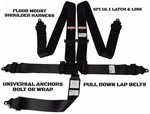 Mini Stock Racing Harness Sfi 16.1 Latch & Link Floor Mount 5 Point Black. Fixed Price $77.95.