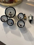 Vdo Gauges Cockpit White Vintage Oil Temp Speedometer Volt Fuel With Sensors. Fixed Price $110.00.