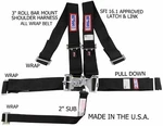 Rjs Sfi 16.1 5PT Latch & Link Harness Wrap Belt Roll Bar Black 1128001. Fixed Price $92.99.