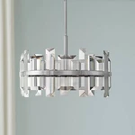 Hinkley Odette 24" Wide Polished Nickel Modern Crystal Pendant Light. Fixed Price $1799.00.