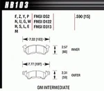 Hawk HB103U.590 DTC-70 Pads Gm Intermediate. Fixed Price $212.39.