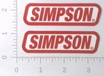 Pair Of Simpson Performance Auto Racing Advertising Stickers Decals. Fixed Price $8.95.