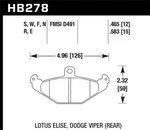 Hawk Performance HB278S.465 HT-10 Disc Brake Pad Fits 01-11 Elise Exige. Fixed Price $216.89.