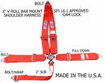 Rjs Sfi 16.1 Cam Lock Point Racing Harness Belt V Roll Bar Bolt Orange 1029305. Fixed Price $149.99.