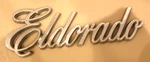 Cadillac Eldorado Fender Trunk Chrome Plastic Script Emblem 4-3/4" 20288599. Fixed Price $16.99.