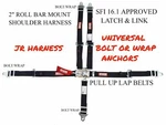 Racerdirect Kids Universal 5PT 2"RACING Harness Latch Rollbar Mount Sfi 16.1 Blk. Fixed Price $100.97.