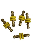 Nos 1/4 Brass Push-on Hose Menders Double Barb Fittings (set Of 5). Fixed Price $24.99.