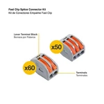 110PCS Fast Clip Splice Connector Kit 2 And 3 Lever Terminals. Fixed Price $27.99.
