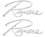 Restoparts Chrome Plated Front Fender Emblem Set For 1963-1967 Buick Riviera. Fixed Price $109.98.