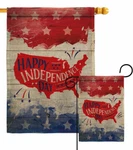 Happy United State Burlap Garden Flag Americana Fourth July Yard Banner. Fixed Price $28.95.
