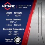 Mayhew MB14-120BLK-C 14" Lbs Uv Black Cable Ties 100/BAG 1EA. Fixed Price $15.91.