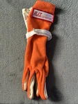 Vintage Used Rjs Pro Racing Glove Medium Orange/white-race. Fixed Price $49.99.