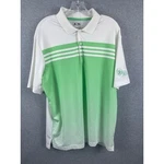 Adidas Climacool Polo Shirt Men's Xl (?) White Green Color Blocked Short Sleeve. Fixed Price $14.88.