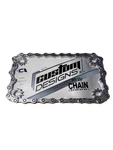New Chrome Metal Motorcycle License Plate Frame 92773 - Chain Link Design. Fixed Price $15.98.